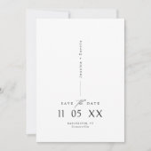 Moderne Minimal Elegante Script B&W Save the Date Einladung (Vorderseite)
