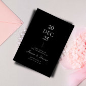 Moderne Minimal Elegante Script B&W Save the Date Einladung