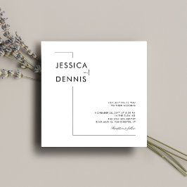 Moderne Minimal Elegante Script B&W Square Wedding Einladung