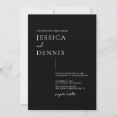 Moderne Minimal Elegante Script B&W Wedding Einladung (Vorderseite)