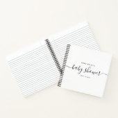 Moderne Minimal Elegante Script Baby Shower Guest Notizblock (Innenseite)