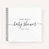 Moderne Minimal Elegante Script Baby Shower Guest Notizblock (Vorderseite)