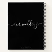 Moderne Minimal Elegante Script Black Wedding Gues Notizblock (Rückseite)