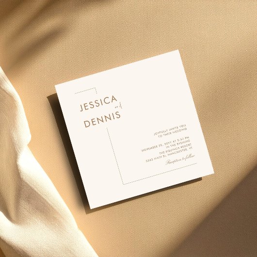 Moderne Minimal Elegante Script Boho Square Weddin Einladung