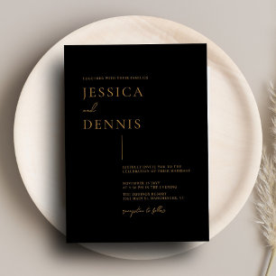 Moderne Minimal elegante Script Copper Hochzeit Einladung