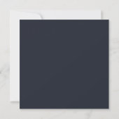 Moderne Minimal Elegante Script Dark Navy Square W Einladung (Rückseite)