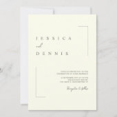 Moderne Minimal Elegante Script Elfenbeinhochzeit Einladung (Vorderseite)