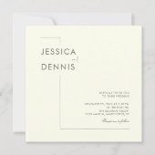 Moderne Minimal Elegante Script Elfenbeinplatz Hoc Einladung (Vorderseite)