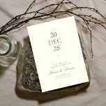 Moderne Minimal Elegante Script Ivory Save the Dat Einladung<br><div class="desc">Save the Date im Stil mit Diese moderne, Minimalistische und elegante Script-Elfenbeinkarte Diese atemberaubende Save the Date-Karte verfügt über einen sauberen, ivorischen Hintergrund, der es der schönen Schrift Typografie ermöglicht, die zentrale Bühne zu übernehmen. Die minimalistische Ästhetik schafft einen zeitlosen und raffinierten Look, perfekt für eine moderne Hochzeit. Hauptmerkmale: Modernes...</div>