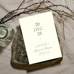 Moderne Minimal Elegante Script Ivory Save the Dat Einladung