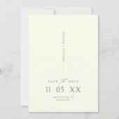 Moderne Minimal Elegante Script Ivory Save the Dat Einladung (Vorderseite)