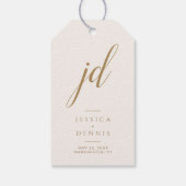 Moderne Minimal elegante Script Monogram Wedding Geschenkanhänger (Rückseite)