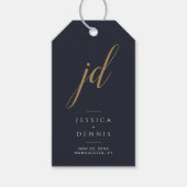 Moderne Minimal elegante Script Monogram Wedding Geschenkanhänger (Vorderseite)