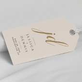 Moderne Minimal elegante Script Monogram Wedding Geschenkanhänger