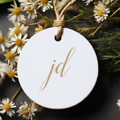 Moderne Minimal elegante Script Monogram Wedding Geschenkanhänger
