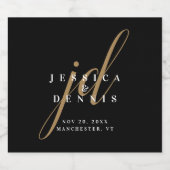 Moderne Minimal elegante Script Monogram Wedding Schaumweinetikett (Einzelnes Label)