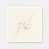 Moderne Minimal elegante Script Monogram Wedding Serviette (Vorderseite)