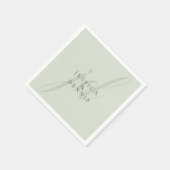 Moderne Minimal elegante Script Monogram Wedding Serviette (Ecke)
