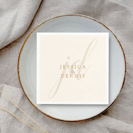 Moderne Minimal elegante Script Monogram Wedding Serviette