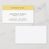 Moderne Minimal-Elegante Weiß & Gold Visitenkarte (Vorne/Hinten)