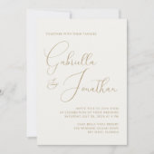 Moderne Minimal Emerald Green Cream Script Wedding Einladung (Vorderseite)