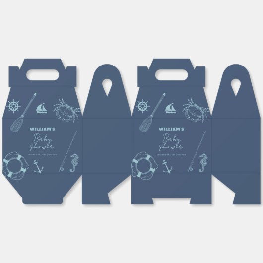 Moderne Minimal Fishing Kinderdusche Geschenkschachtel (Ungeklappt)