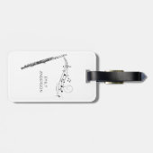 Moderne Minimal-Flute Schwarz-Weiß-Monogramm Gepäckanhänger (Rückseite horizontal)