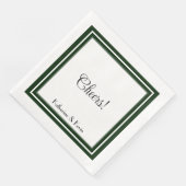 Moderne Minimal Forest Green White Wedding Serviette (Ecke)