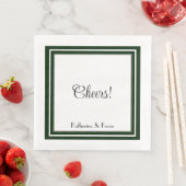 Moderne Minimal Forest Green White Wedding Serviette (Beispiel)