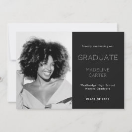 Moderne Minimal-Foto-Abschlussfeier Ankündigung