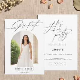 Moderne Minimal-Foto-Abschlussparty-Einladung Einladung