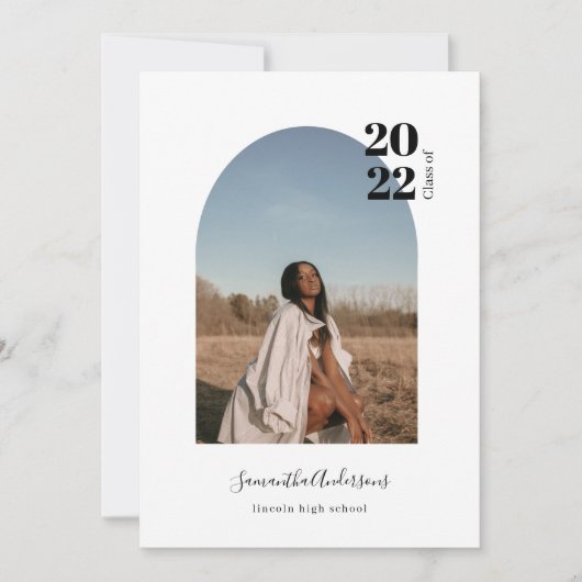 Moderne Minimal Foto Arch Graduate Einladung (Vorderseite)