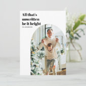 Moderne Minimal Foto Arch Happy Holidays Einladung (Stehend Vorderseite)