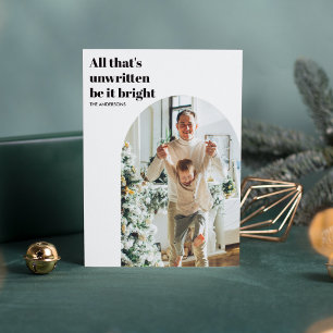 Moderne Minimal Foto Arch Happy Holidays Einladung