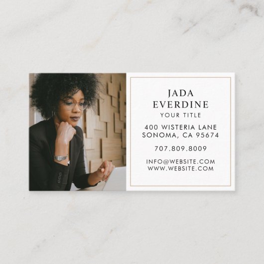 Moderne Minimal Foto Beruflich Business Card Visitenkarte (Vorderseite)