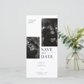 Moderne Minimal-Foto-Collage Save The Date (Stehend Vorderseite)