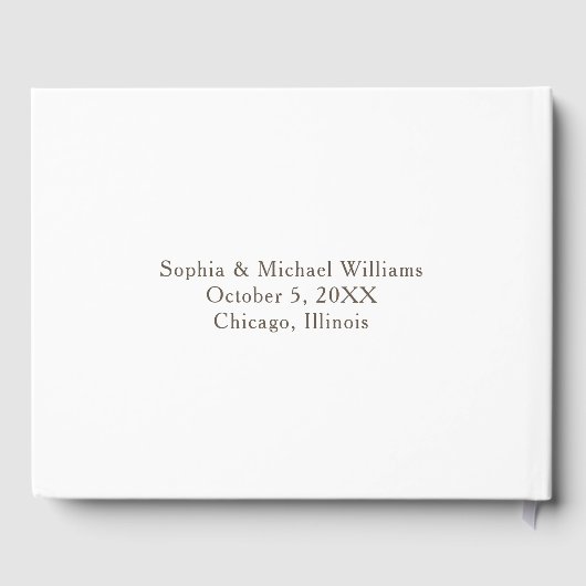 Moderne Minimal-Foto-Gästebuchvorlage Gästebuch (Rückseite)