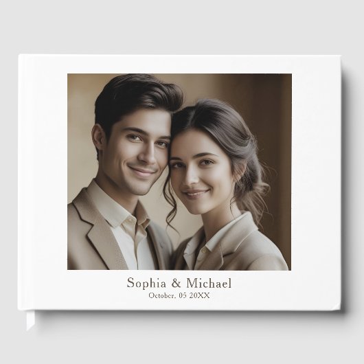 Moderne Minimal-Foto-Gästebuchvorlage Gästebuch (Vorderseite)