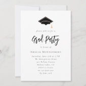 Moderne Minimal Foto Graduation Party Einladung (Vorderseite)