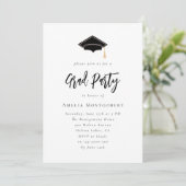 Moderne Minimal Foto Graduation Party Einladung (Stehend Vorderseite)