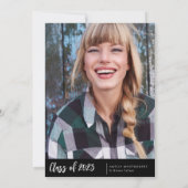 Moderne Minimal Foto Graduation Party Einladung (Rückseite)