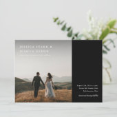 Moderne Minimal-Foto-Hochzeit Einladung (Stehend Vorderseite)