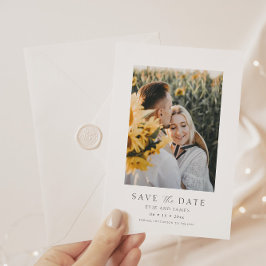 Moderne Minimal-Foto-Hochzeit Save The Date