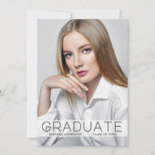 Moderne Minimal Foto mit Graduate Announcement Car Ankündigung (Vorderseite)