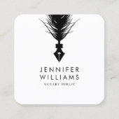Moderne Minimal Foto Notary Public Quill Feather Quadratische Visitenkarte (Vorderseite)