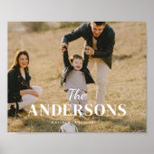 Moderne Minimal-Foto-Personalisierte Familienname Poster (Vorne)