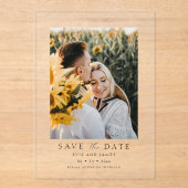 Moderne Minimal Foto Save-the-Date Acryleinladungen (Vorderseite)