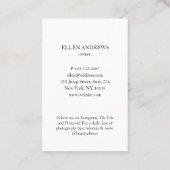 Moderne Minimal-Foto-Visitenkarte Visitenkarte (Rückseite)