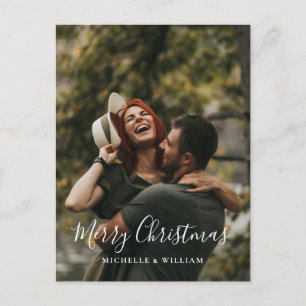 Moderne Minimal Foto Weihnachtsschrift Feiertagspostkarte