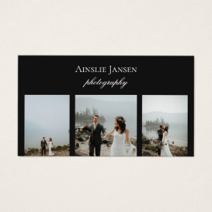 Moderne Minimal-Fotograf Black Business Cards